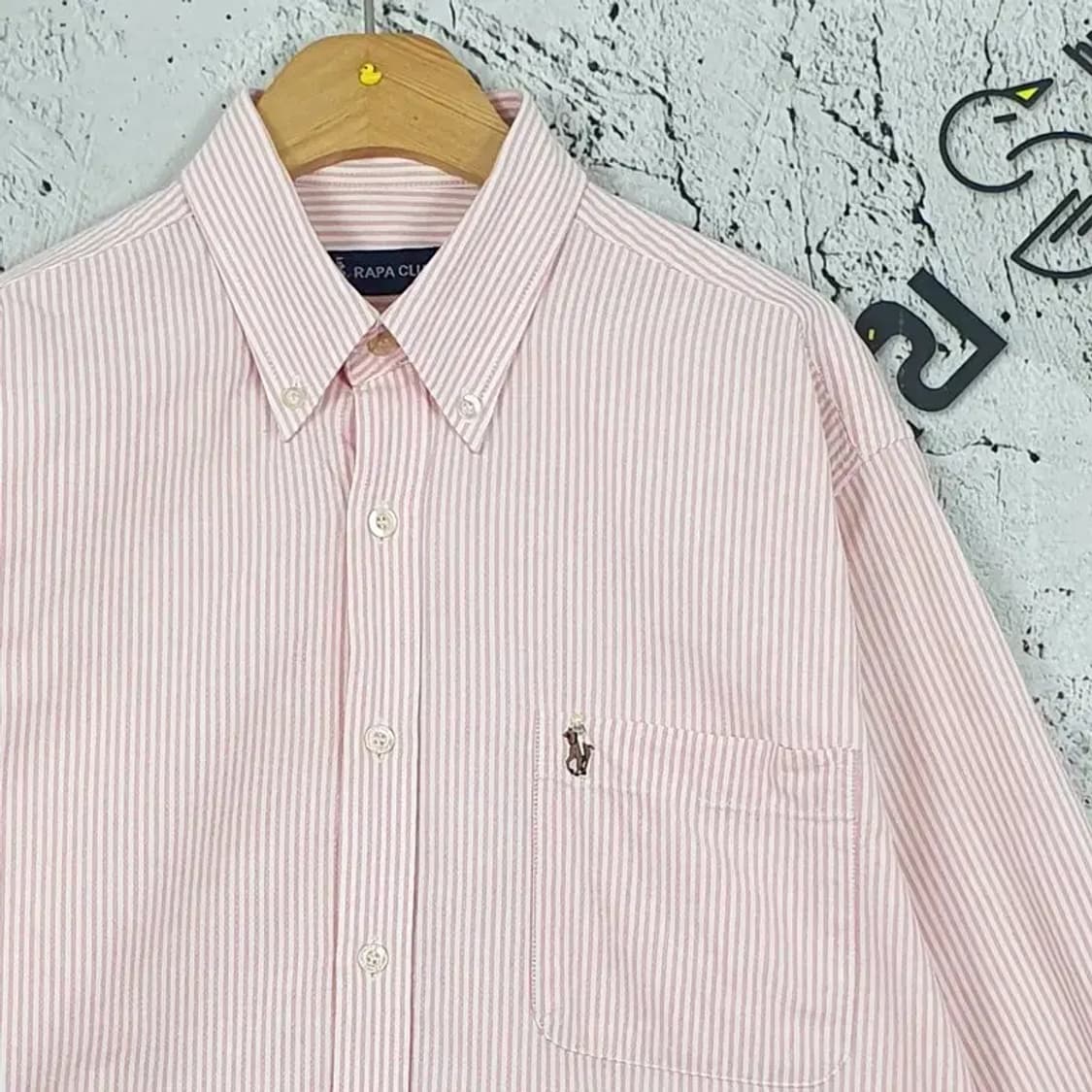 라파클럽 긴팔 남방 셔츠 라이트 핑크 스트라이프 95 1100292 상품이미지4