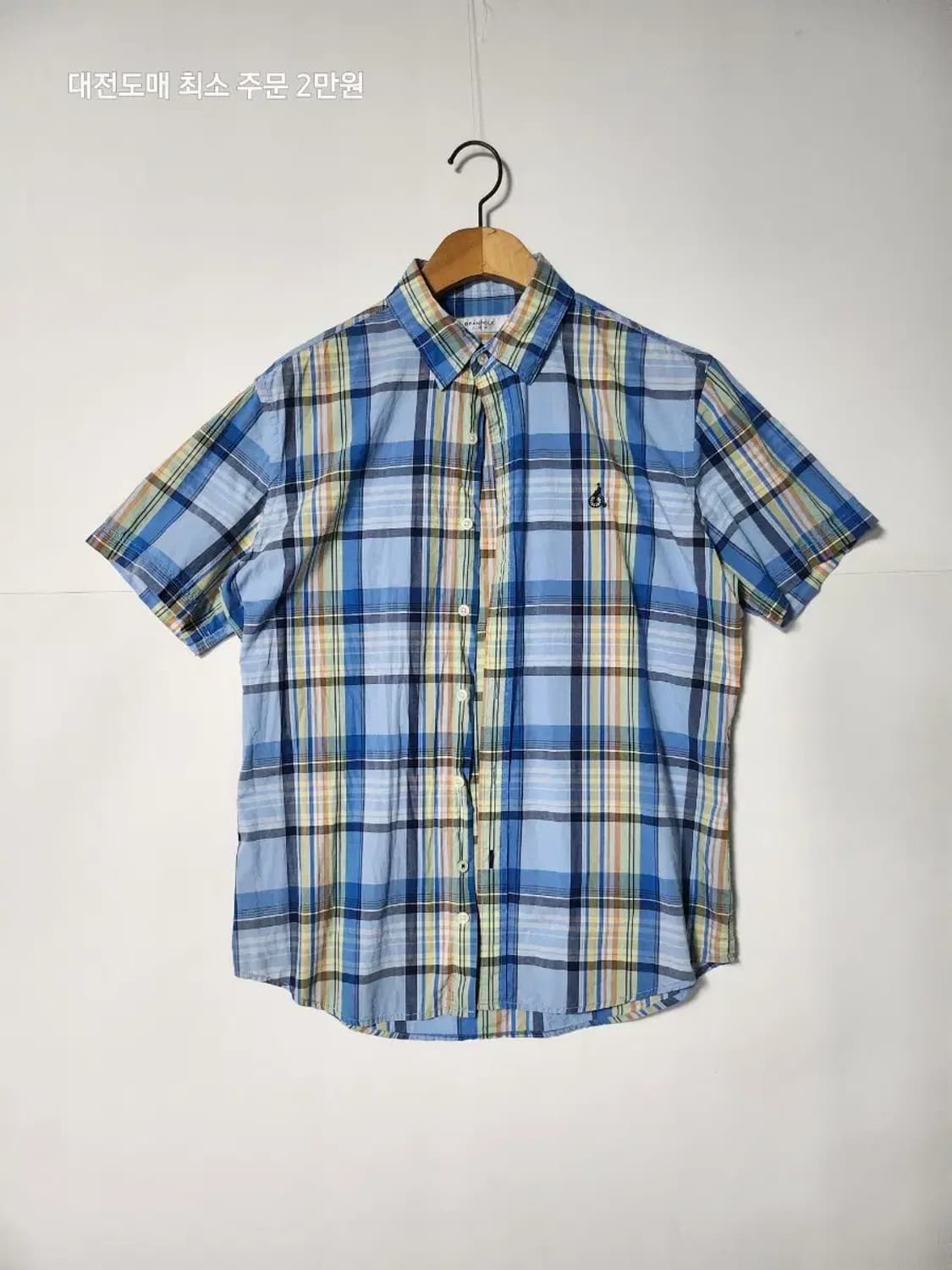 브렌드폴 체크 반팔 셔츠 블루 상품이미지1