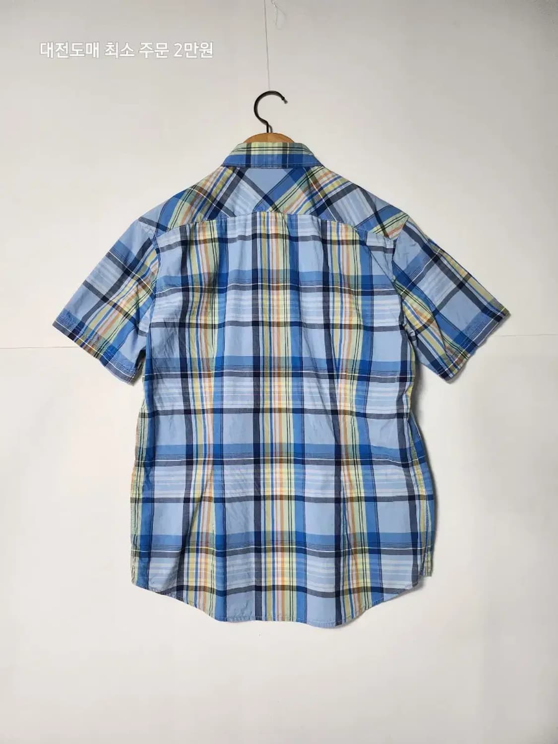 브렌드폴 체크 반팔 셔츠 블루 상품이미지3