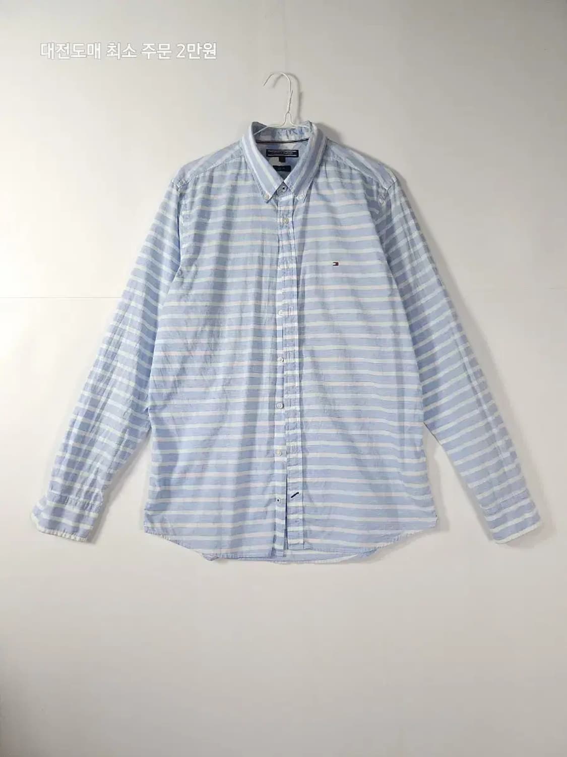 타미힐피거 스트라이프 긴팔 셔츠 하늘색 상품이미지1