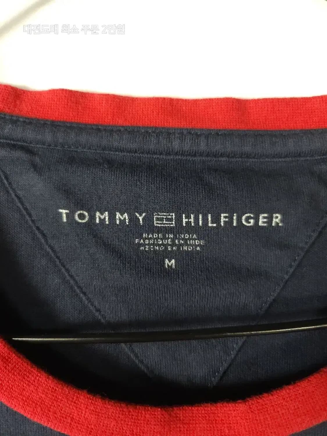 타미힐피거 네이비 링거 반팔티 상품이미지2