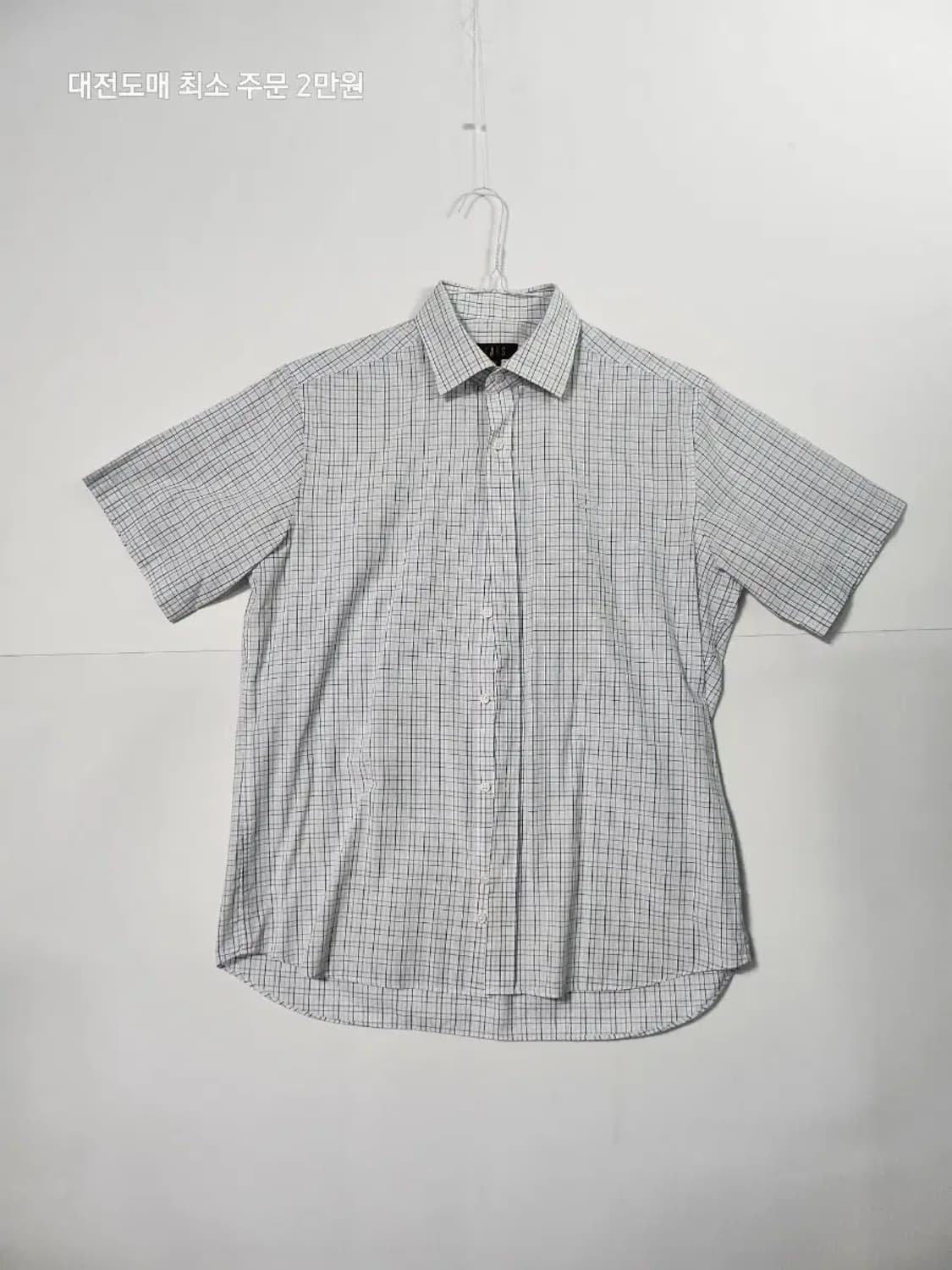 닥스 화이트 체크 반팔 셔츠 상품이미지1