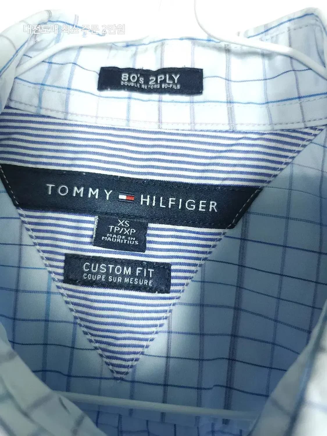 타미힐피거 블루 체크 긴팔 셔츠 상품이미지3