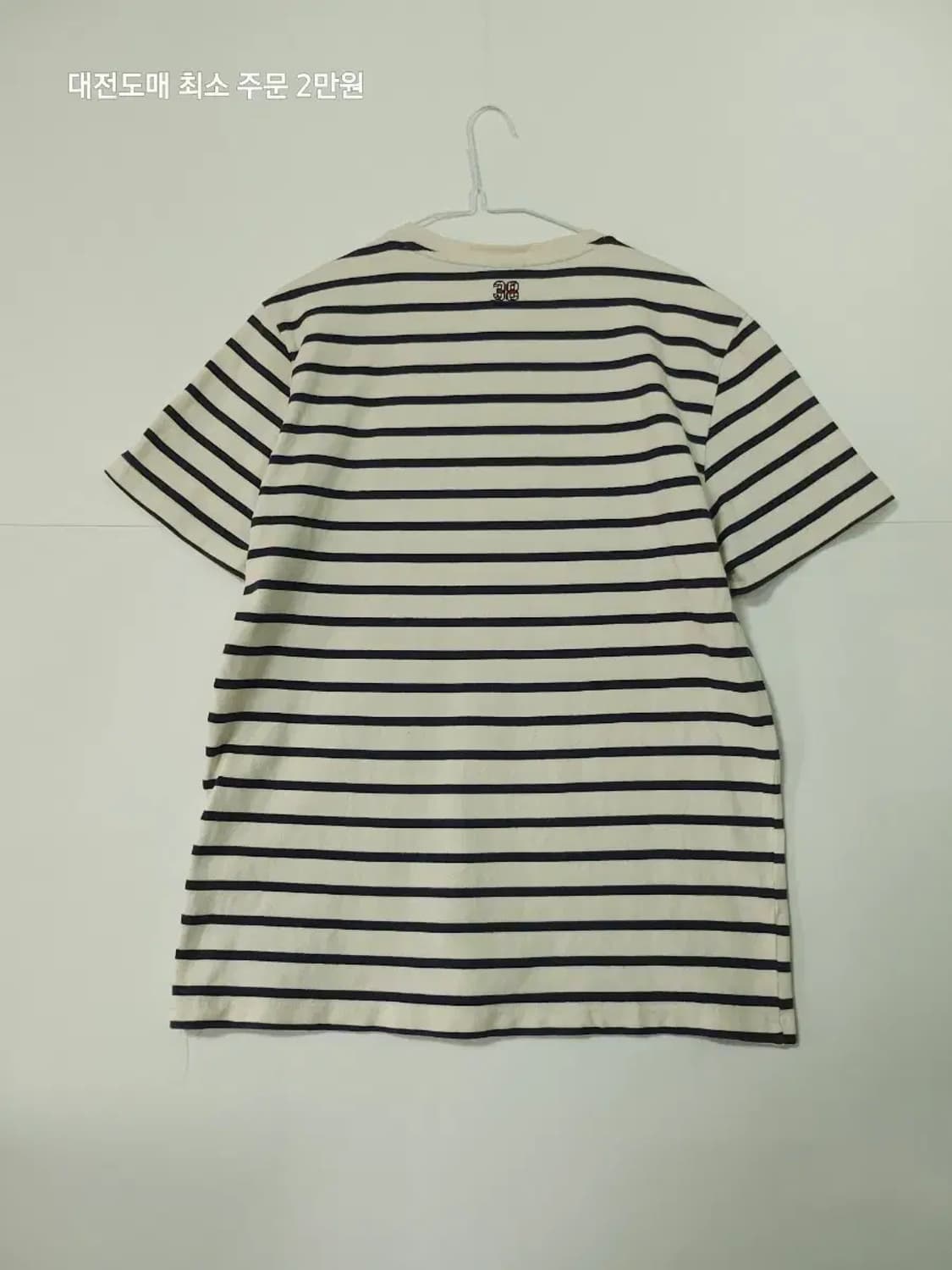 캉골 스트라이프 반팔 티셔츠 아이보리 네이비 상품이미지2