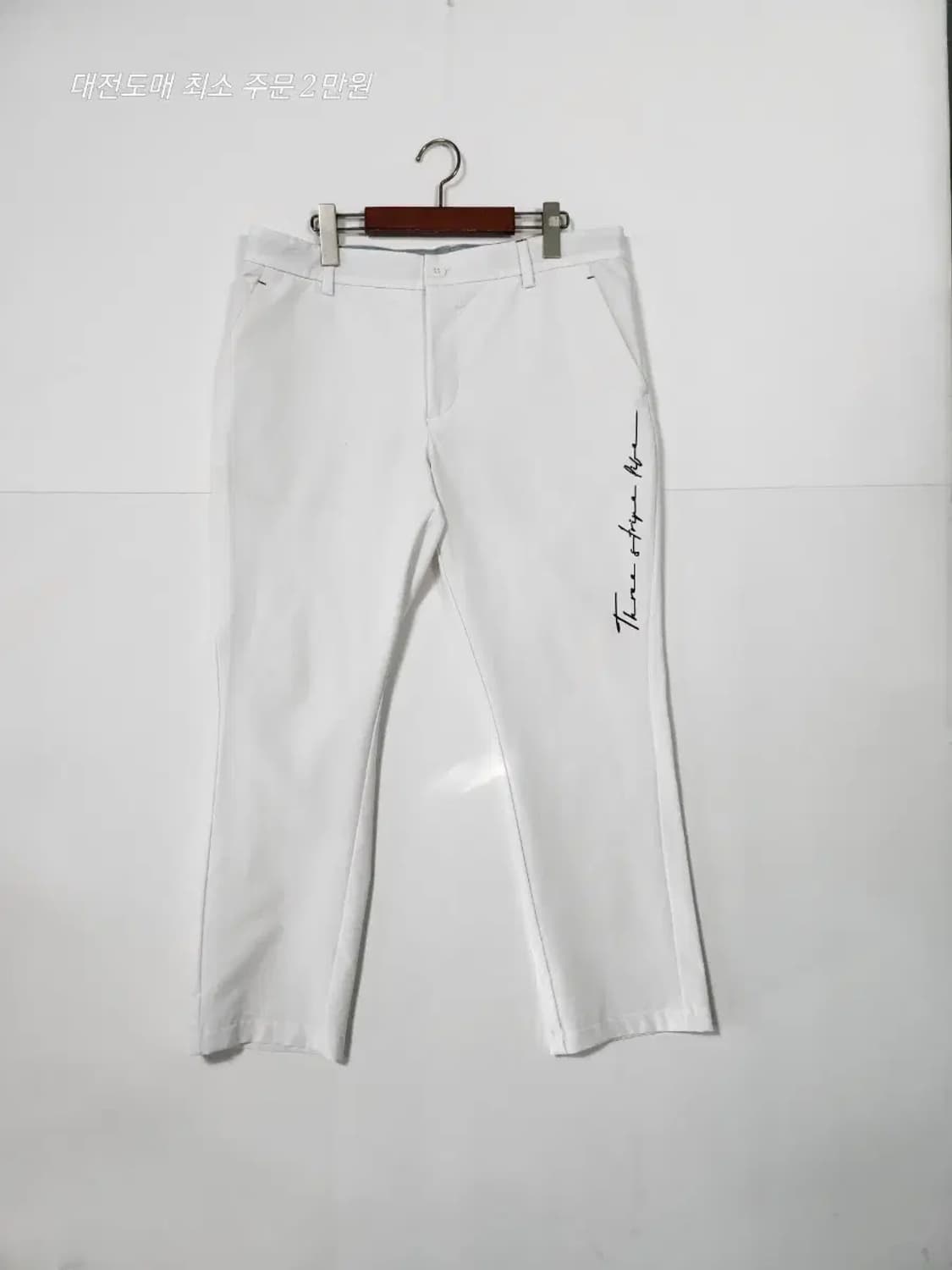 아디다스 화이트 Three Stripe Life 바지 상품이미지1