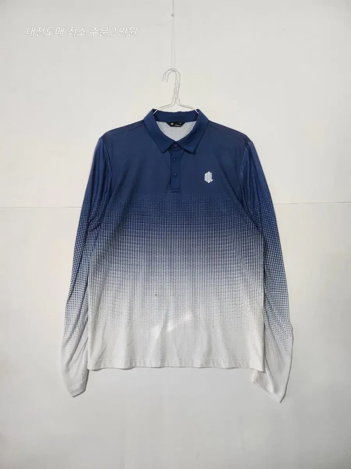 빈폴 남성 네이비 그라데이션 긴팔 카라티 기능성 상품이미지1