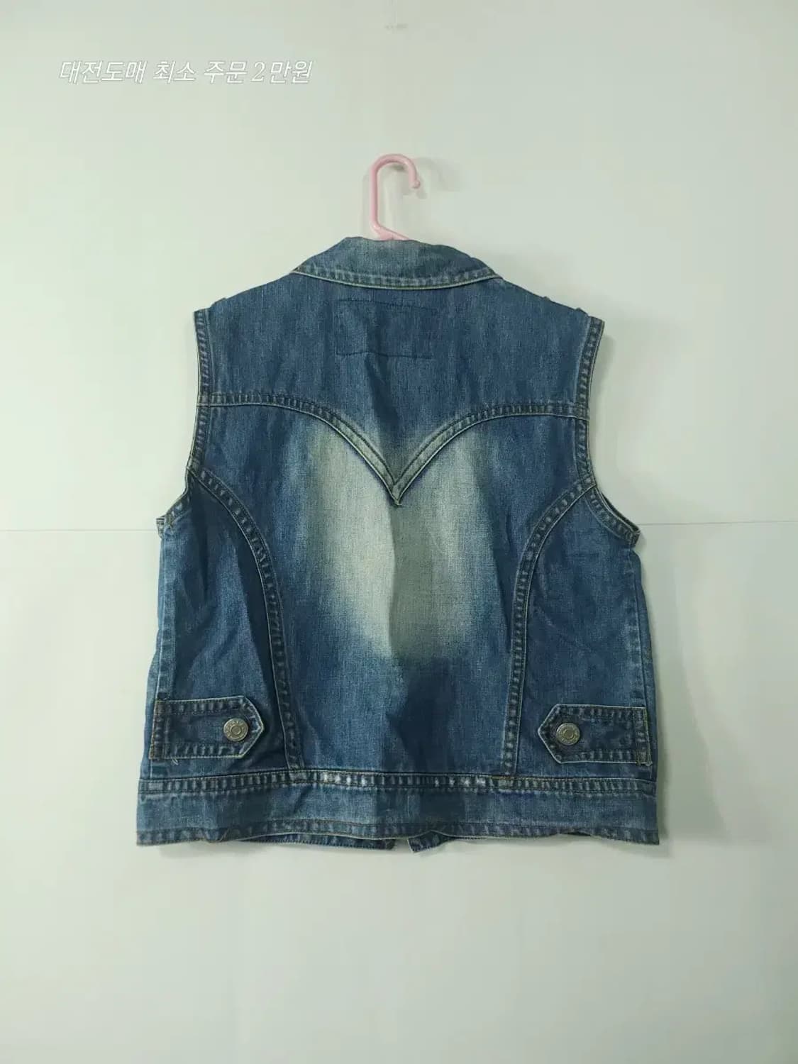 데님 청조끼 빈티지 워싱 베스트 상품이미지2