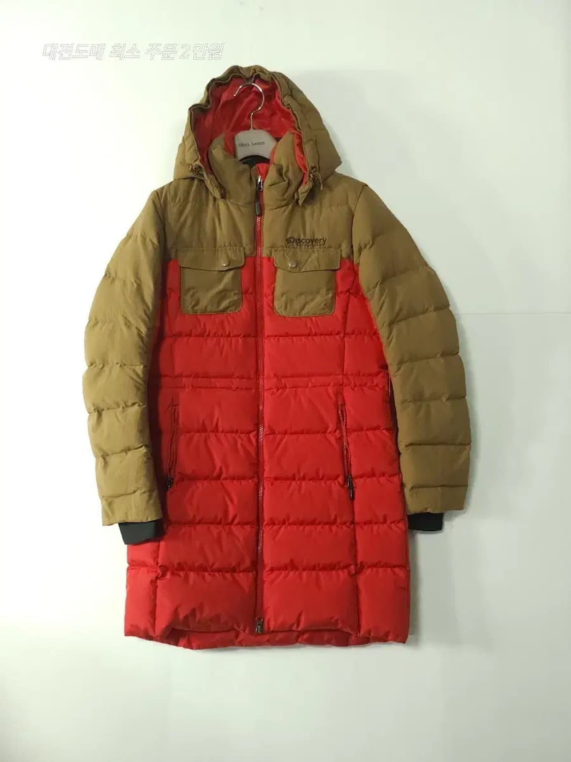 디스커버리 레드/브라운 롱패딩 점퍼 상품이미지1
