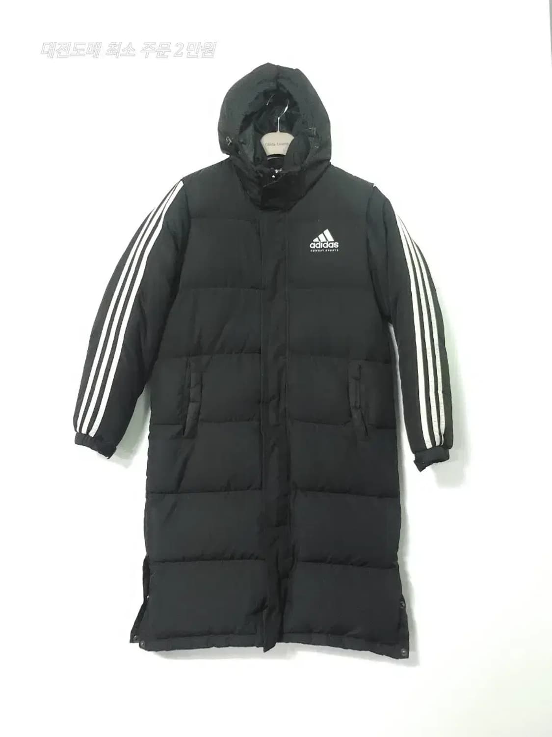 아디다스 삼선 롱패딩 블랙 상품이미지1