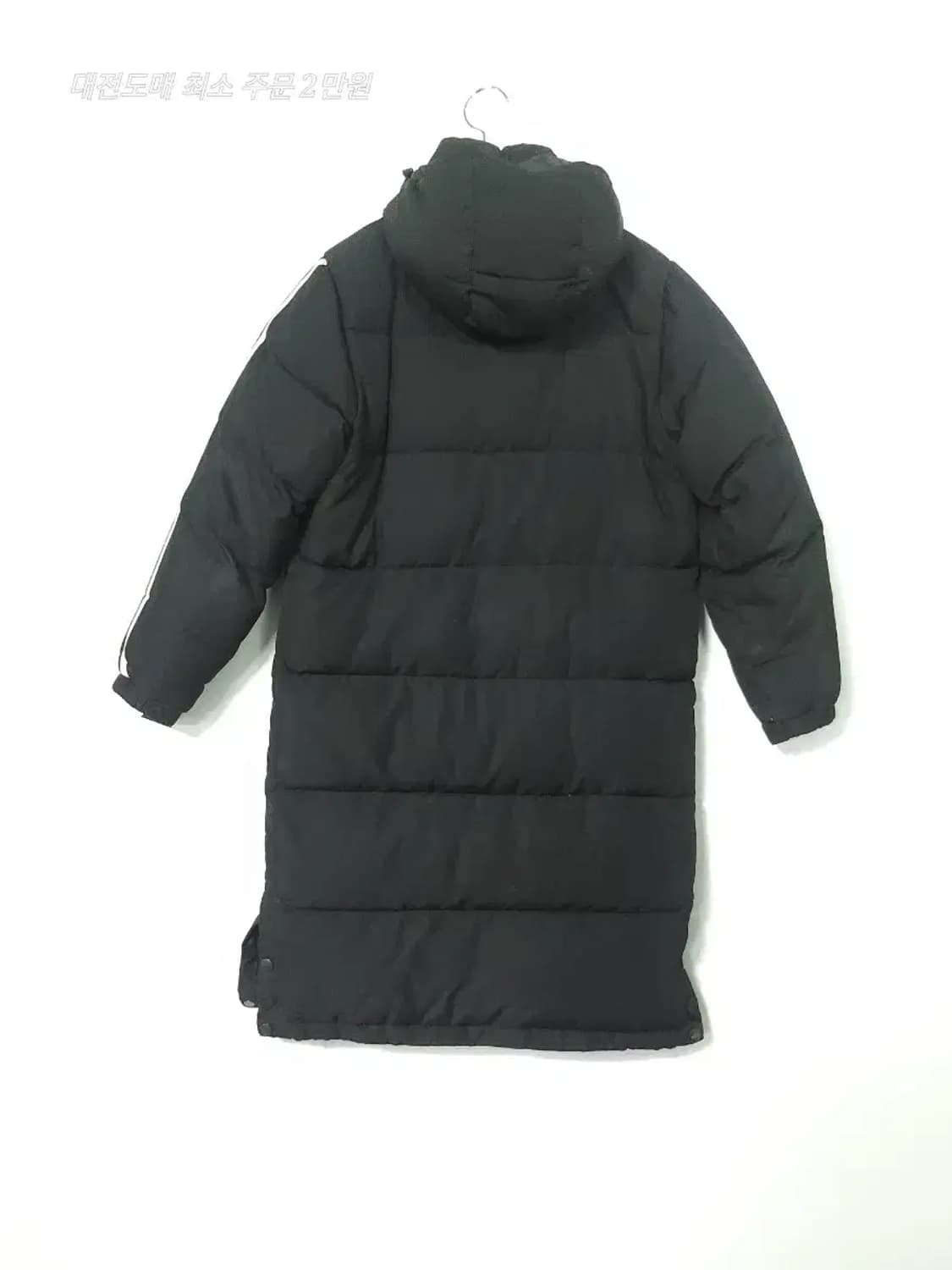아디다스 삼선 롱패딩 블랙 상품이미지2