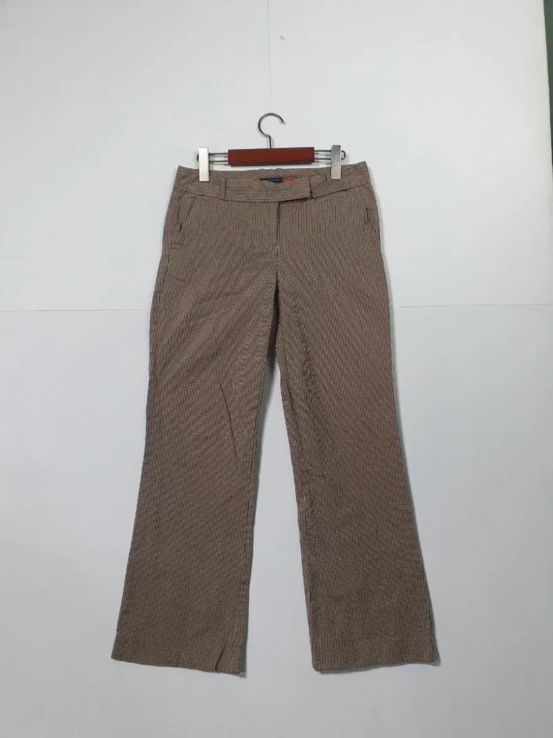 타미 브라운 체크 여성 부츠컷 슬랙스 상품이미지1