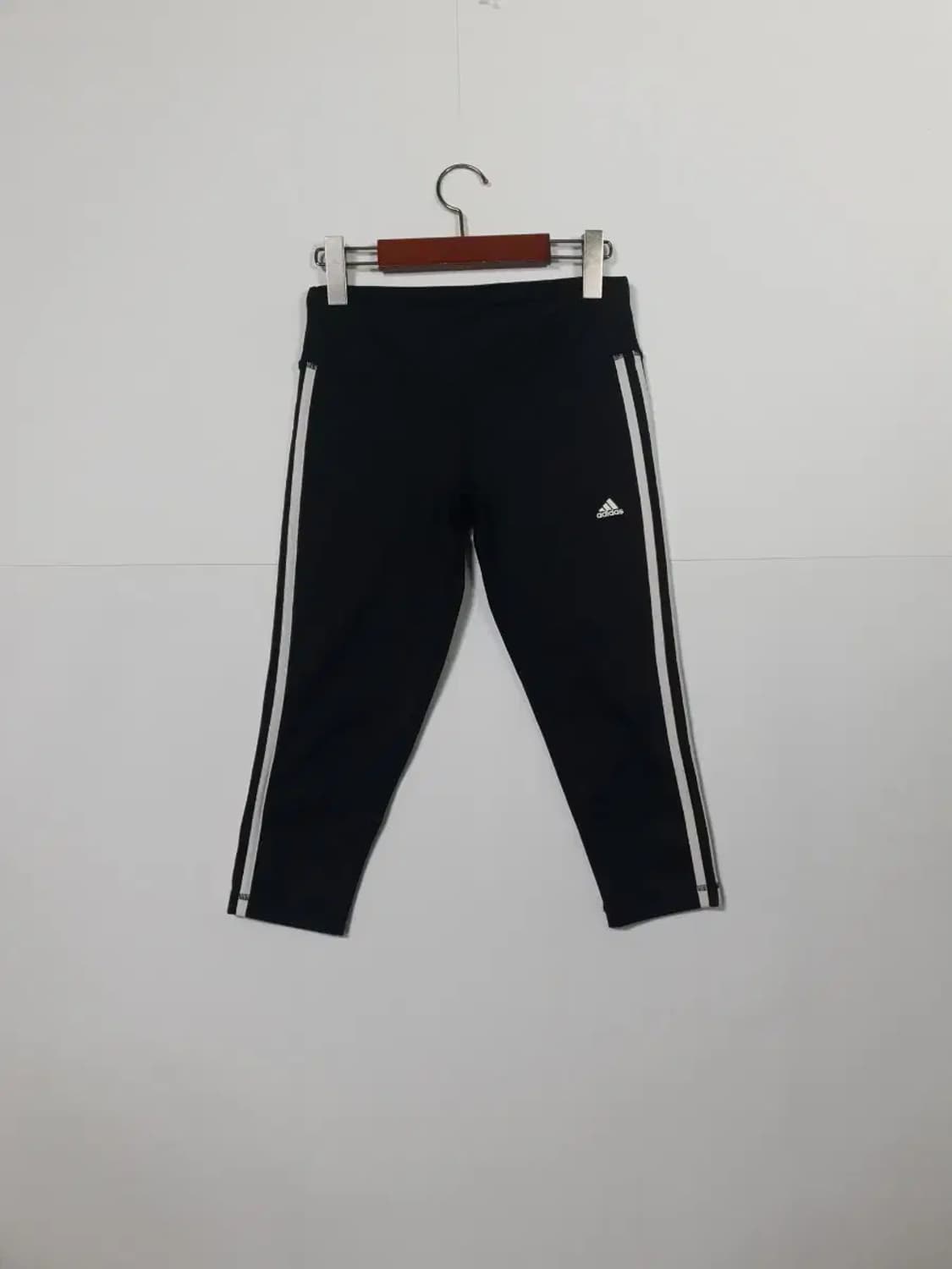 아디다스 삼선 7부 레깅스 블랙 상품이미지1