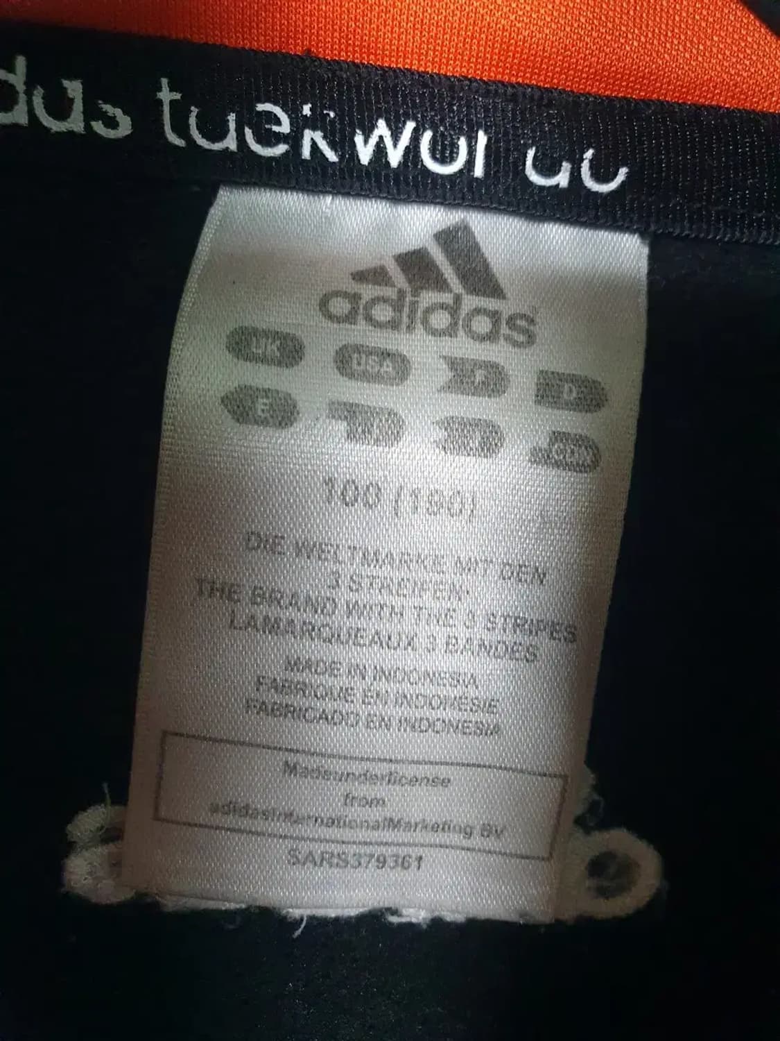 아디다스 블랙/오렌지 삼선 트랙탑 상품이미지3