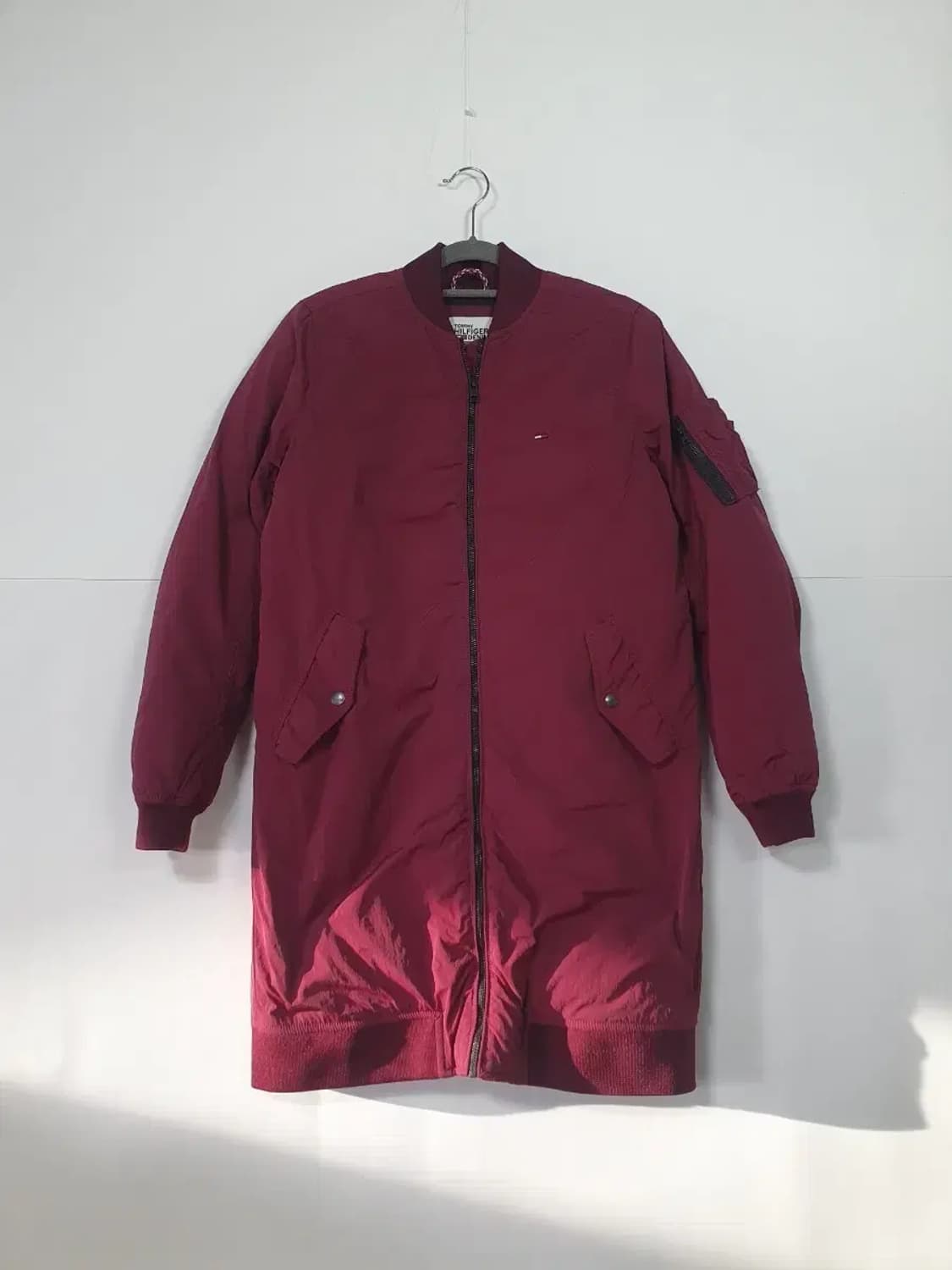 타미힐피거 롱 MA-1 버건디 봄버 자켓 상품이미지1