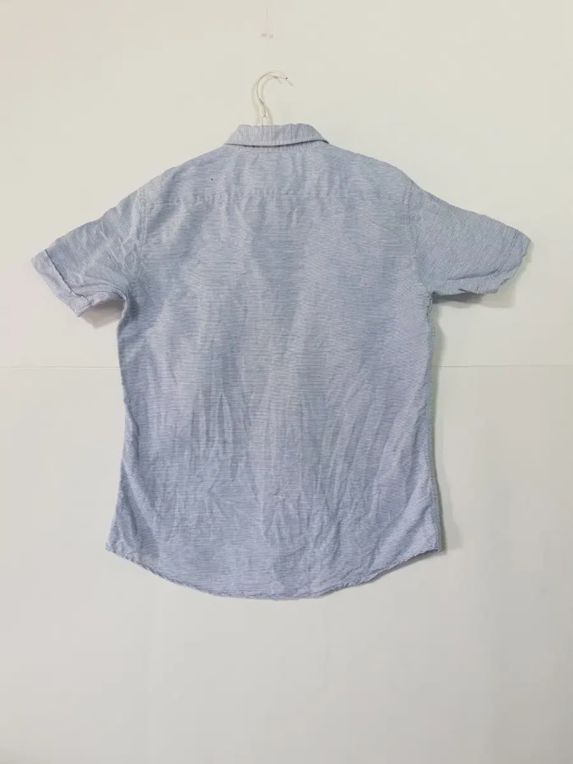 헤지스 블루 스트라이프 반팔 셔츠 상품이미지2