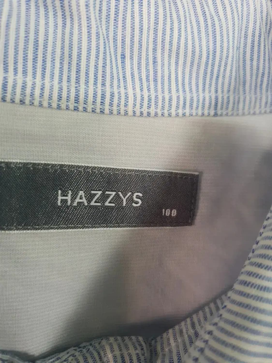 헤지스 블루 스트라이프 반팔 셔츠 상품이미지3