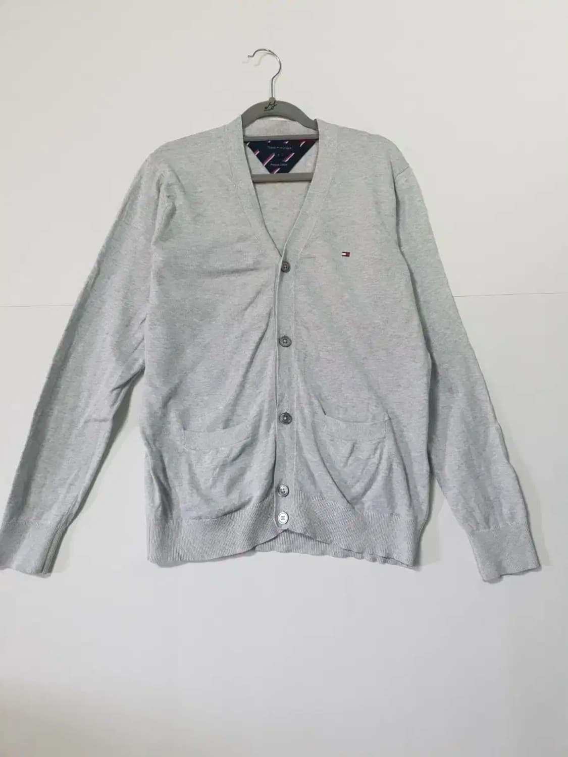 타미힐피거 그레이 면 가디건 상품이미지1