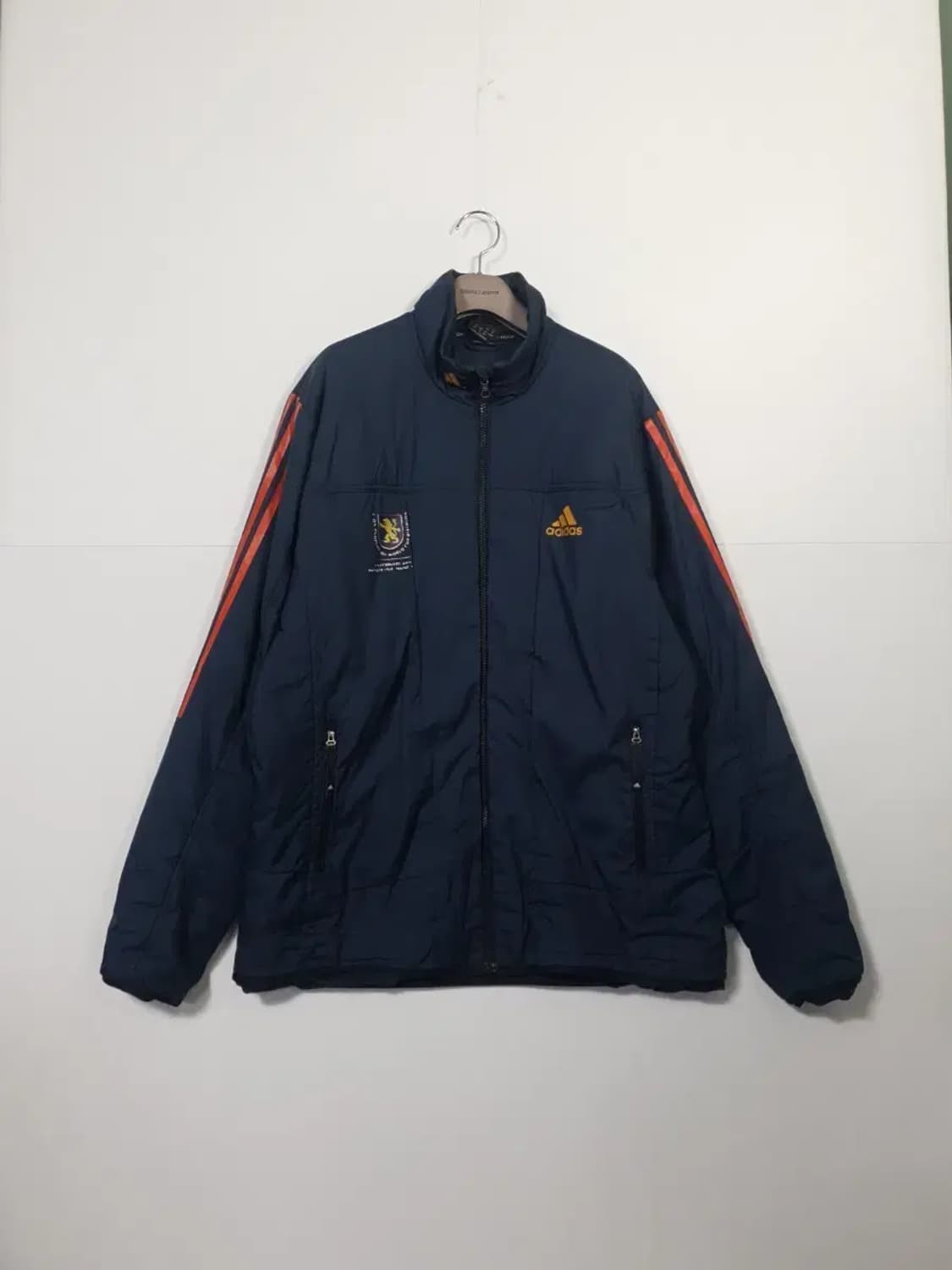 아디다스 네이비 바람막이 자켓 오렌지 삼선 상품이미지1