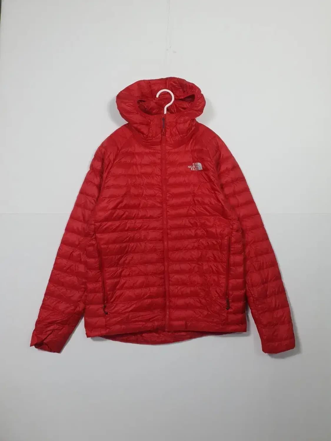 노스페이스 후드 경량 패딩 자켓 레드 상품이미지1