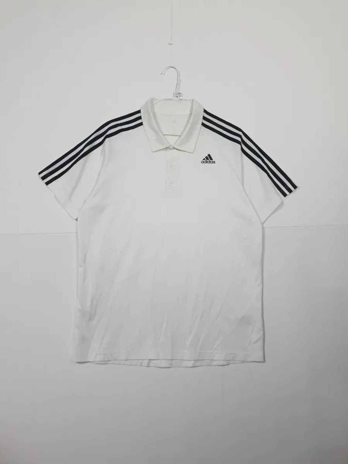 아디다스 삼선 흰색 반팔 카라티 상품이미지1