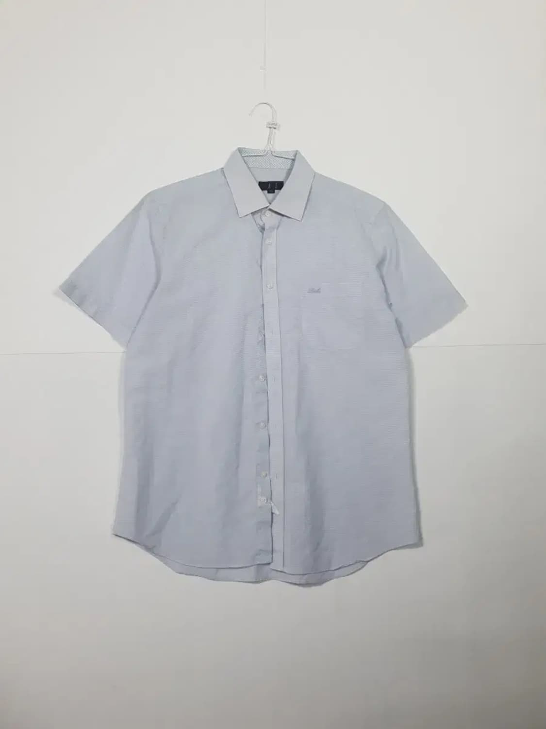 닥스 남성 반팔 스트라이프 셔츠 하늘색 상품이미지1