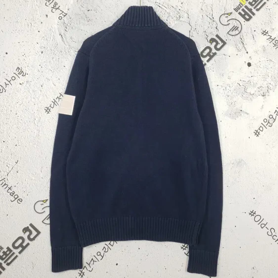 타미힐피거 TOMMY 자수 모크넥 가디건 네이비 2400043 상품이미지2