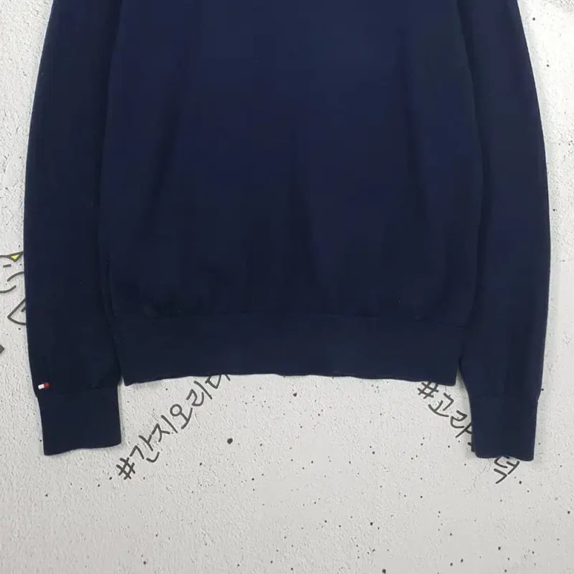 타미힐피거 TOMMY H아가일 V넥 니트 네이비 2400055 상품이미지6