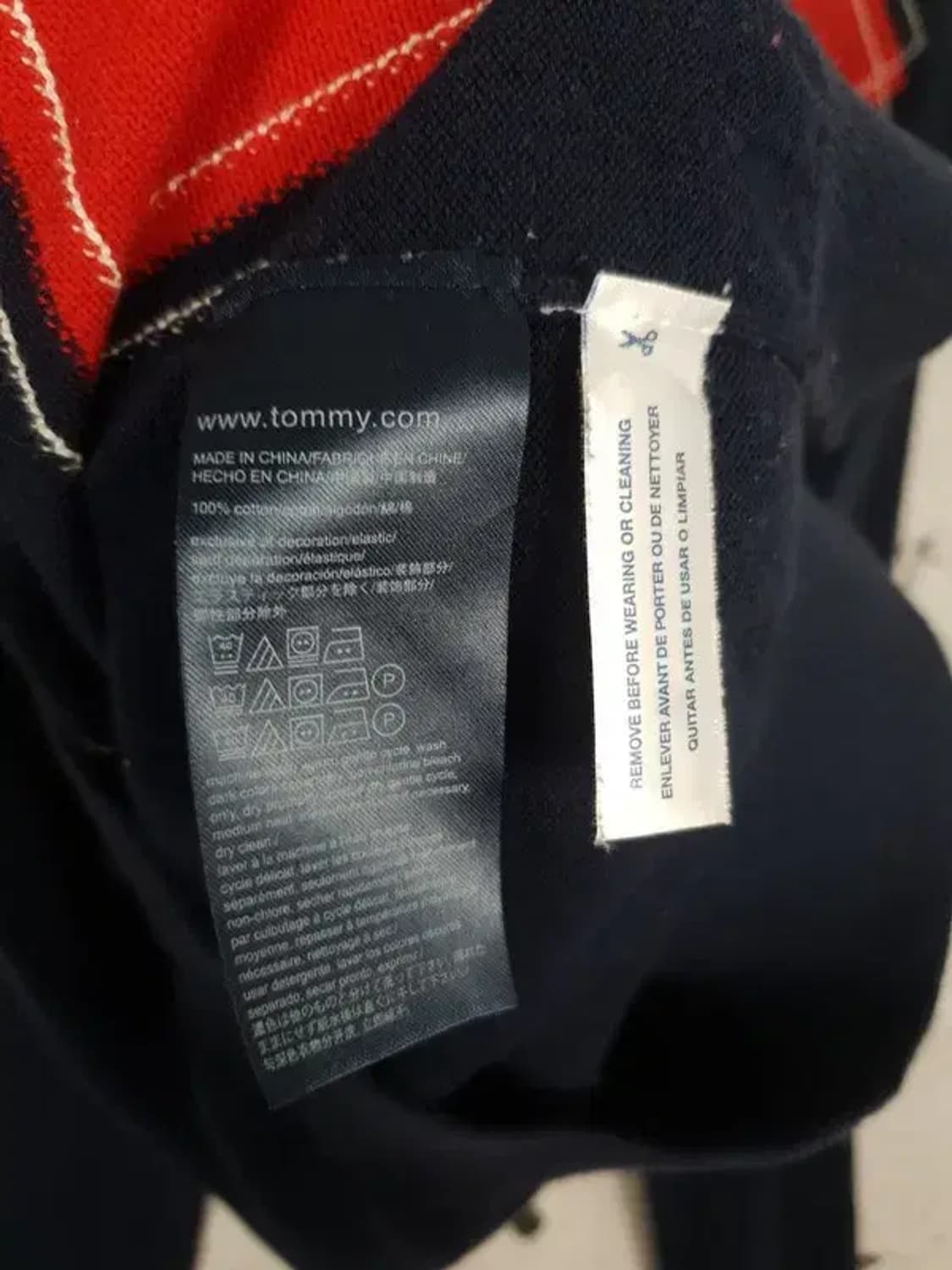타미힐피거 TOMMY H아가일 V넥 니트 네이비 2400055 상품이미지8