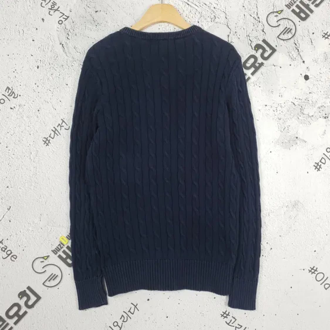 US 폴로 ASSN POLO 꽈배기 케이블 니트 네이비 2400069 상품이미지2