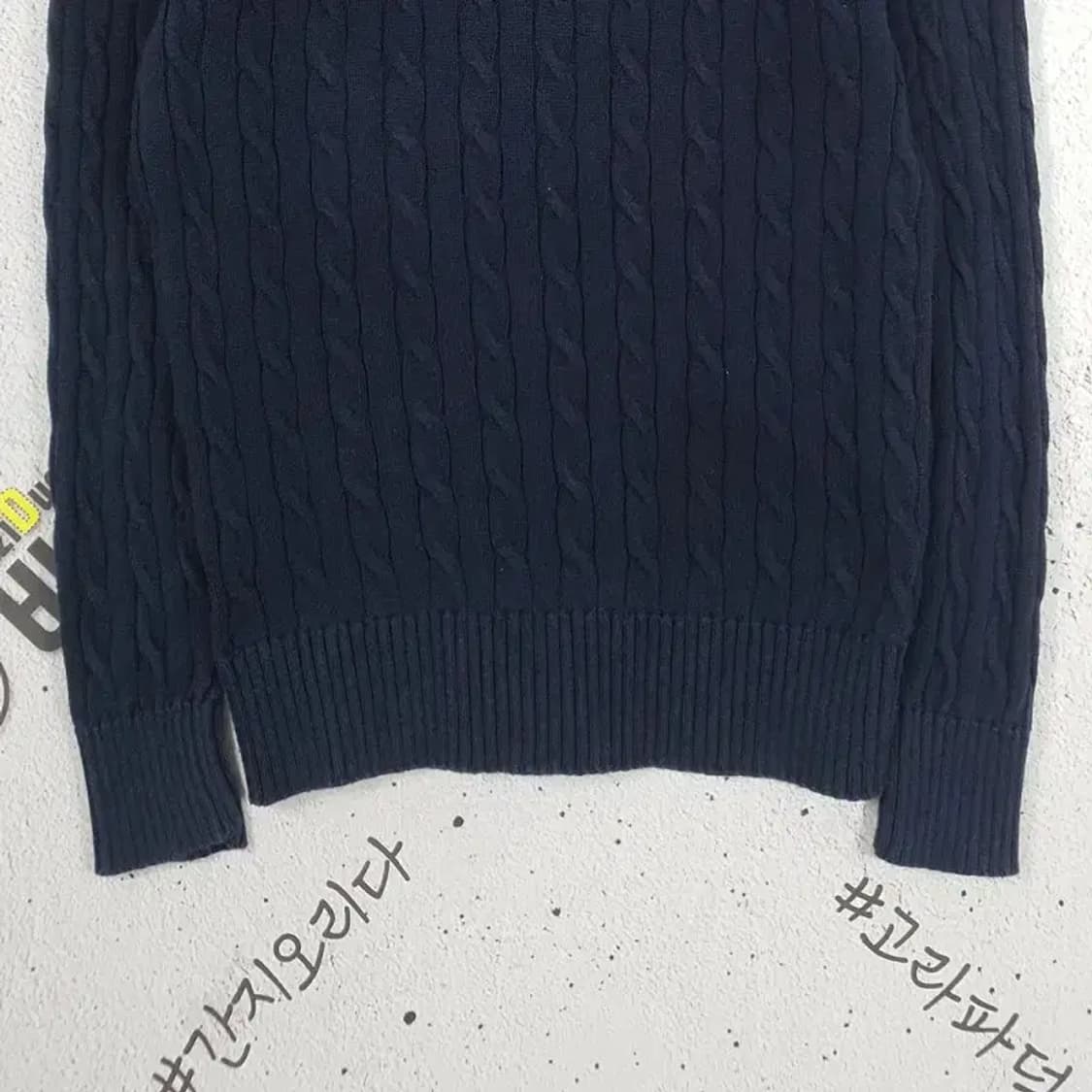 US 폴로 ASSN POLO 꽈배기 케이블 니트 네이비 2400069 상품이미지8