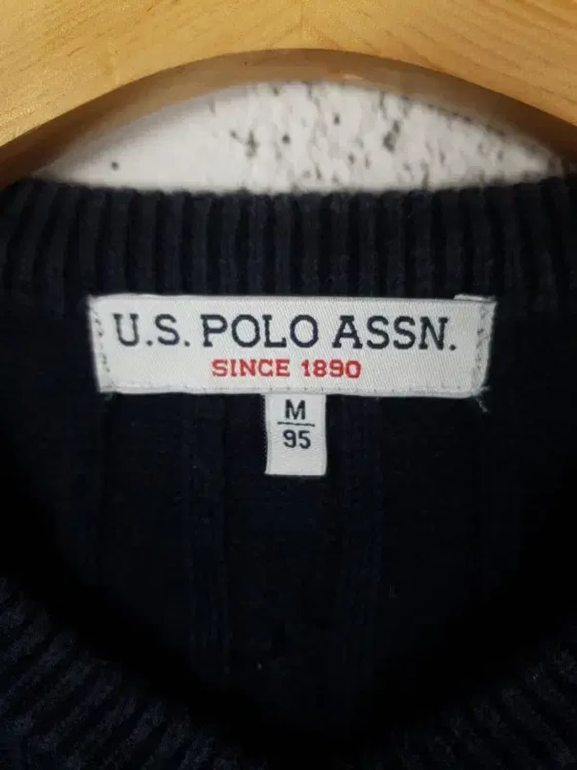 US 폴로 ASSN POLO 꽈배기 케이블 니트 네이비 2400069 상품이미지9