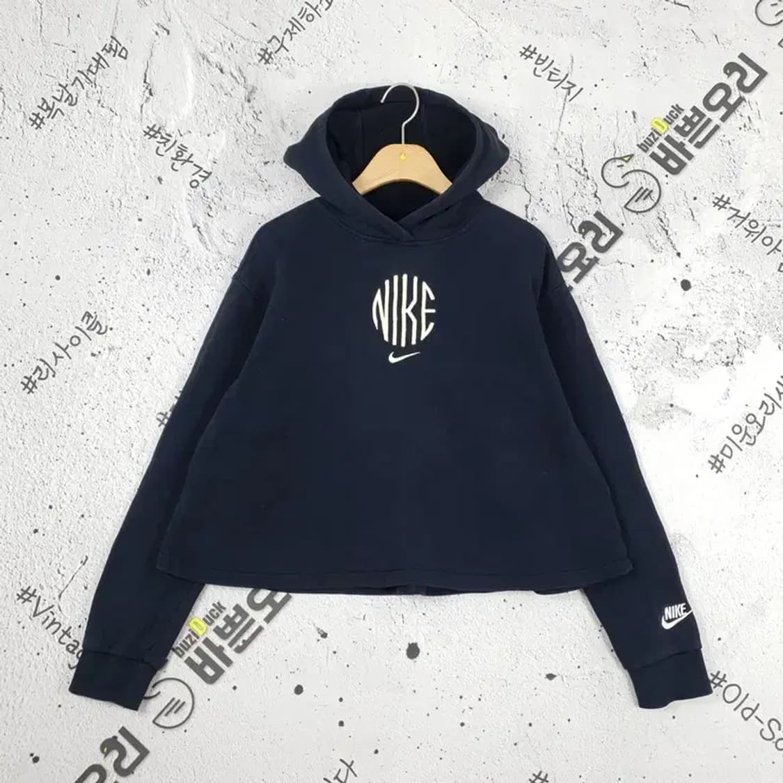 나이키 NIKE 크롭 후드 티셔츠 빈티지 블랙 2300156 상품이미지1