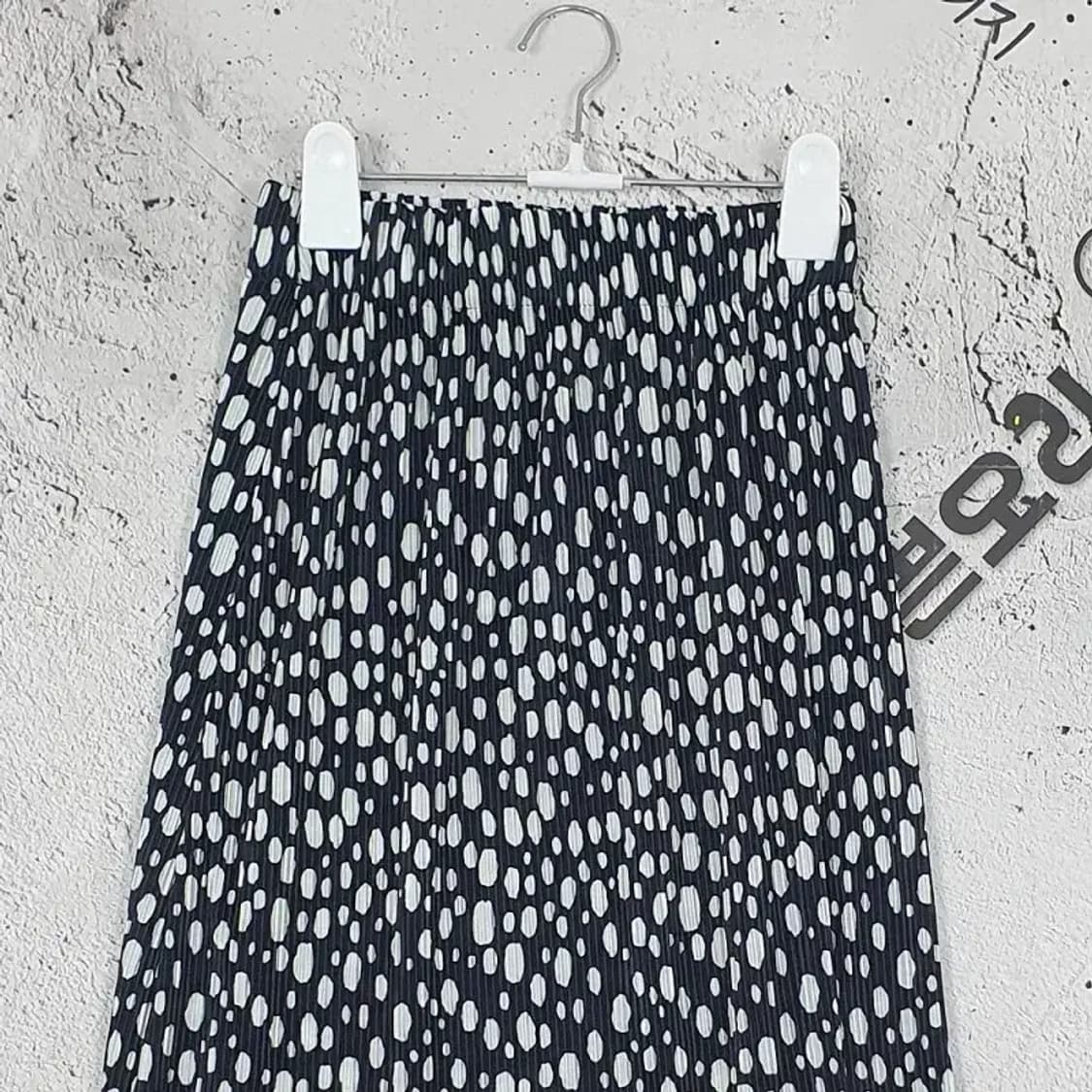 블랙 호피 레오파드 옆트임 롱스커트 블랙 F 4500043 상품이미지2