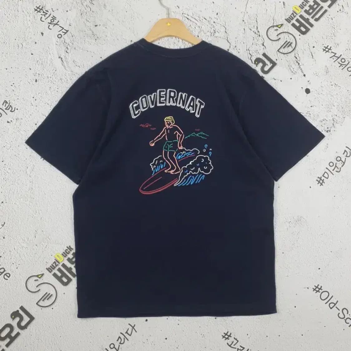 커버낫 COVERNAT 백프린팅 반팔 티 네이비 M(95) 1000427 상품이미지2