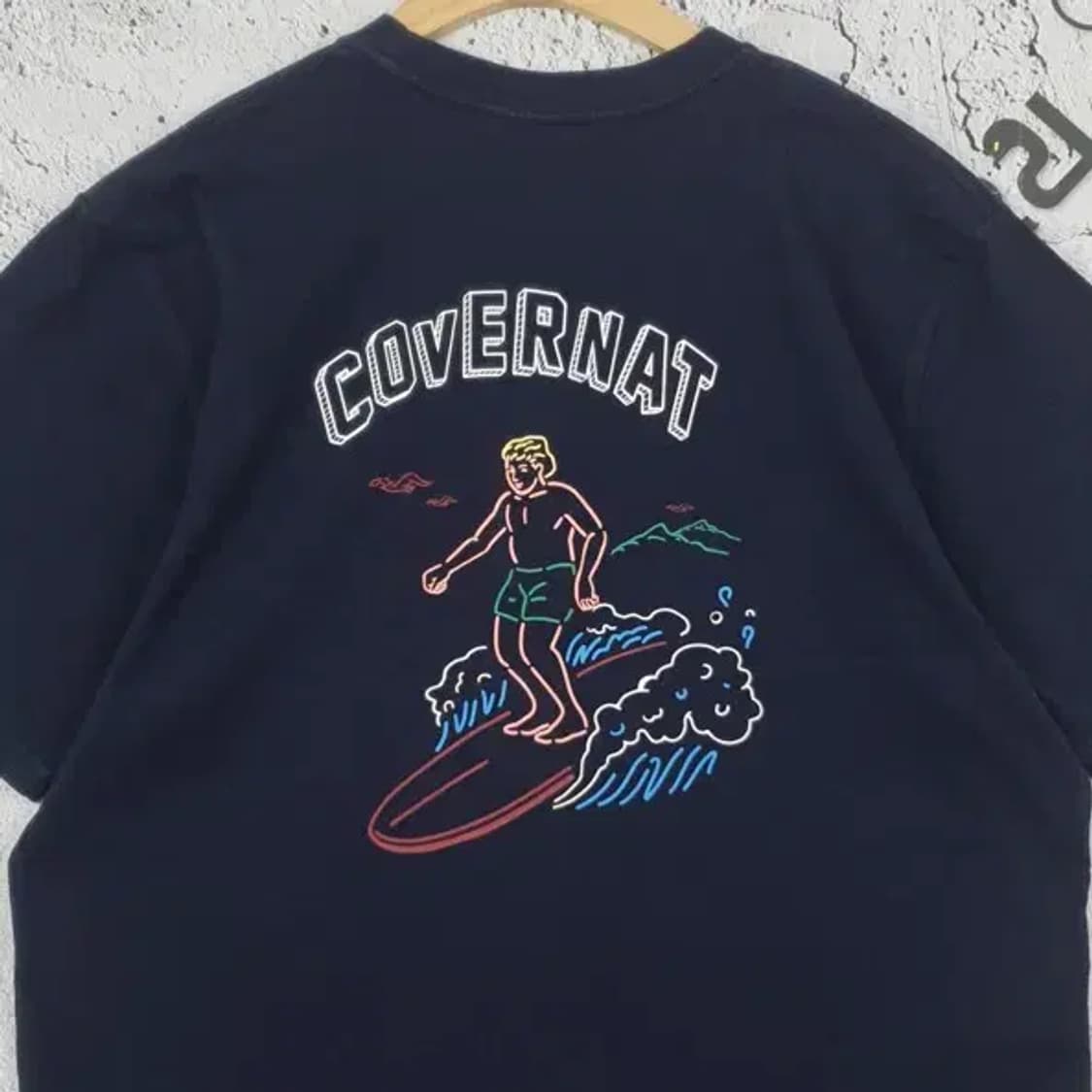 커버낫 COVERNAT 백프린팅 반팔 티 네이비 M(95) 1000427 상품이미지5