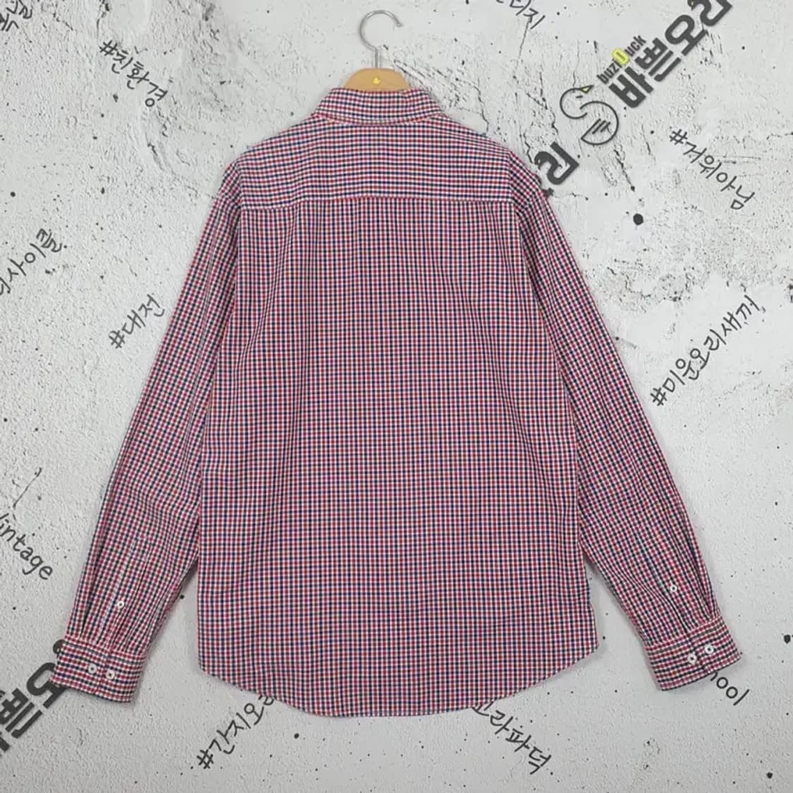 헤지스 HAZZYS 긴팔 남방 셔츠 투컬러깅엄 105 1100296 상품이미지2