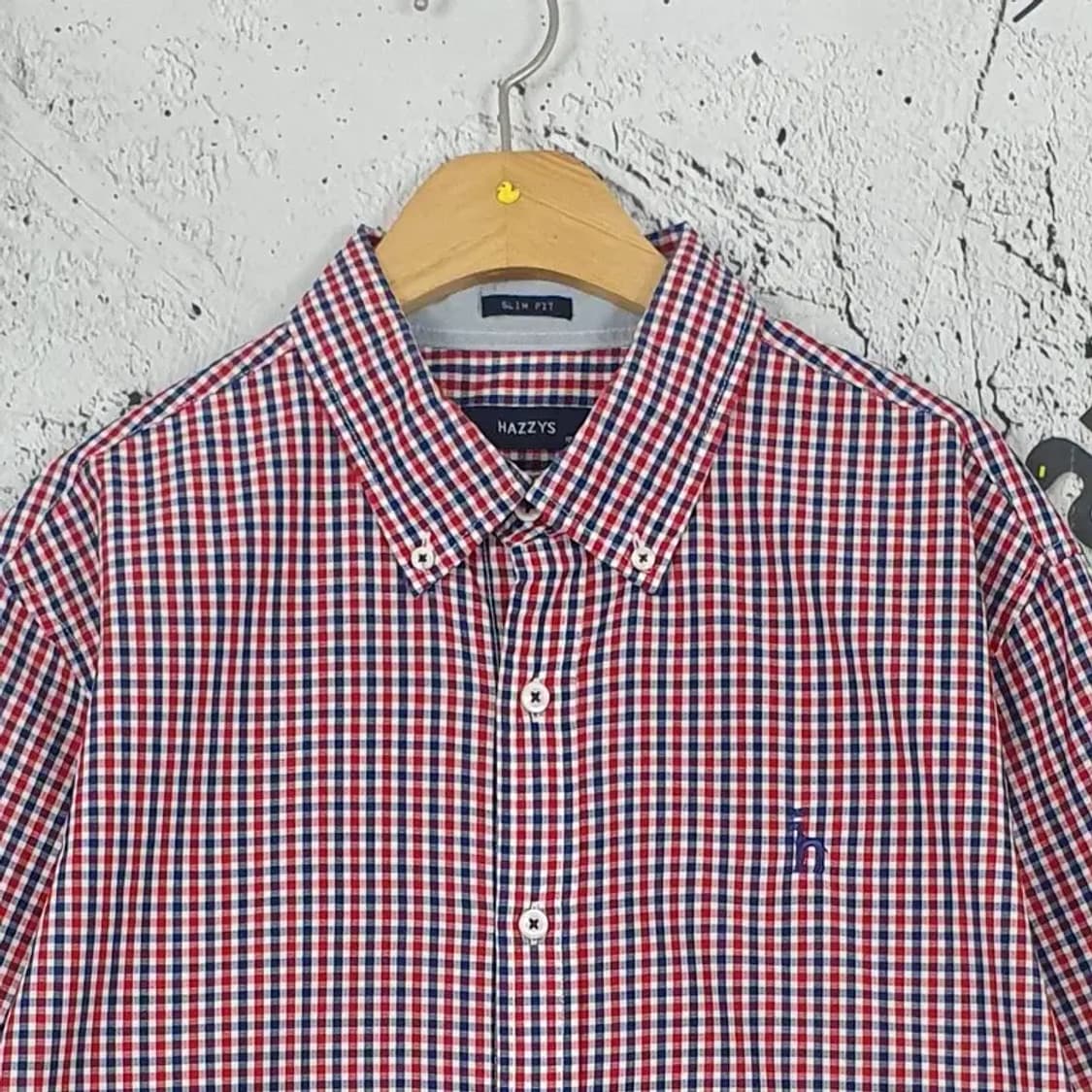 헤지스 HAZZYS 긴팔 남방 셔츠 투컬러깅엄 105 1100296 상품이미지4