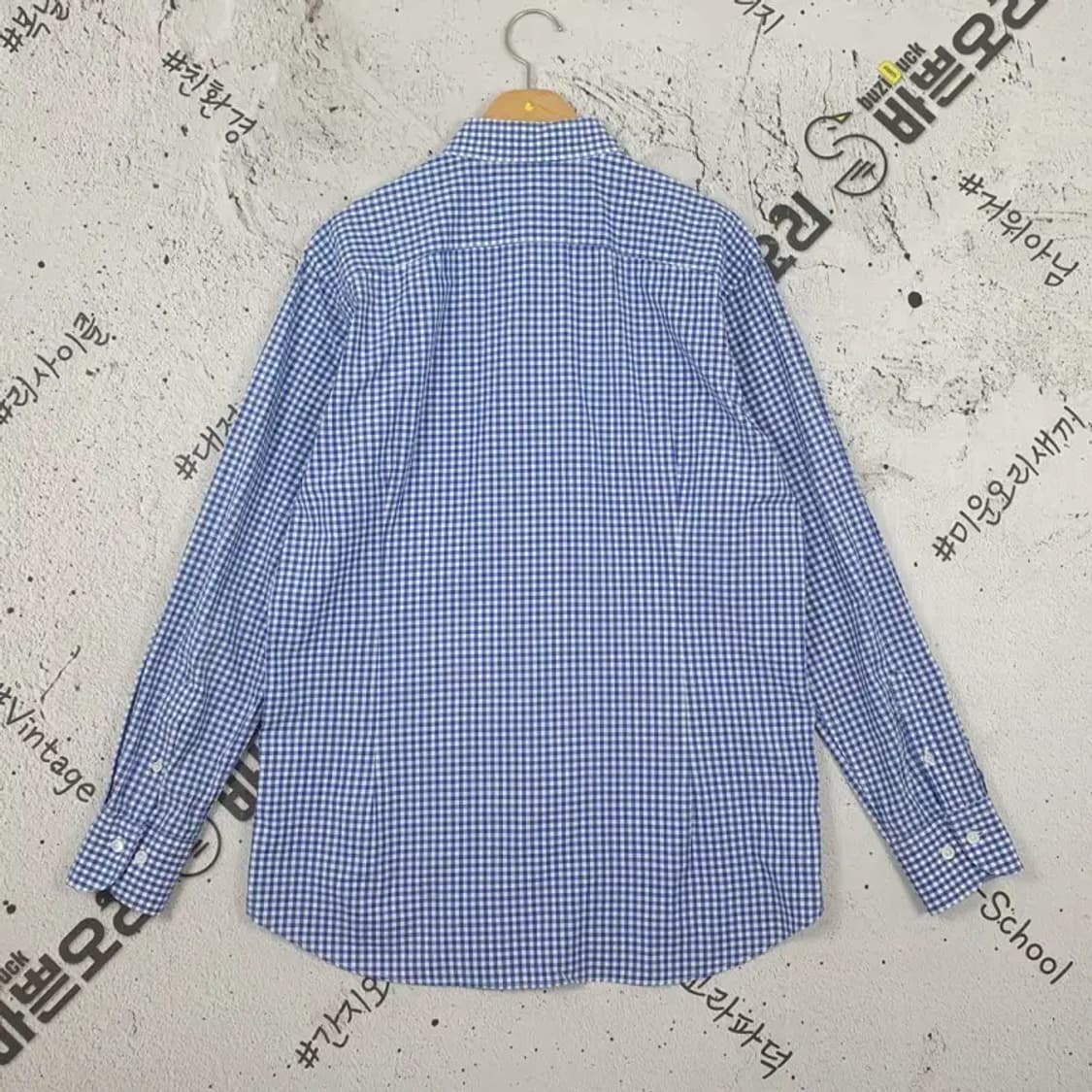 빈폴 BEANPOLE 긴팔 남방 셔츠 블루 깅엄 105 1100297 상품이미지2