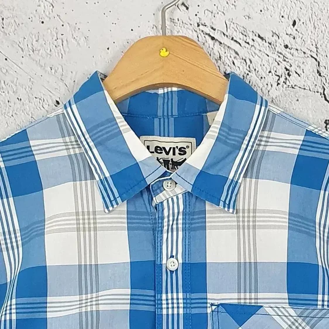 리바이스 LEVI'S 반팔 셔츠 남방 블루 타탄 L 1100298 상품이미지4