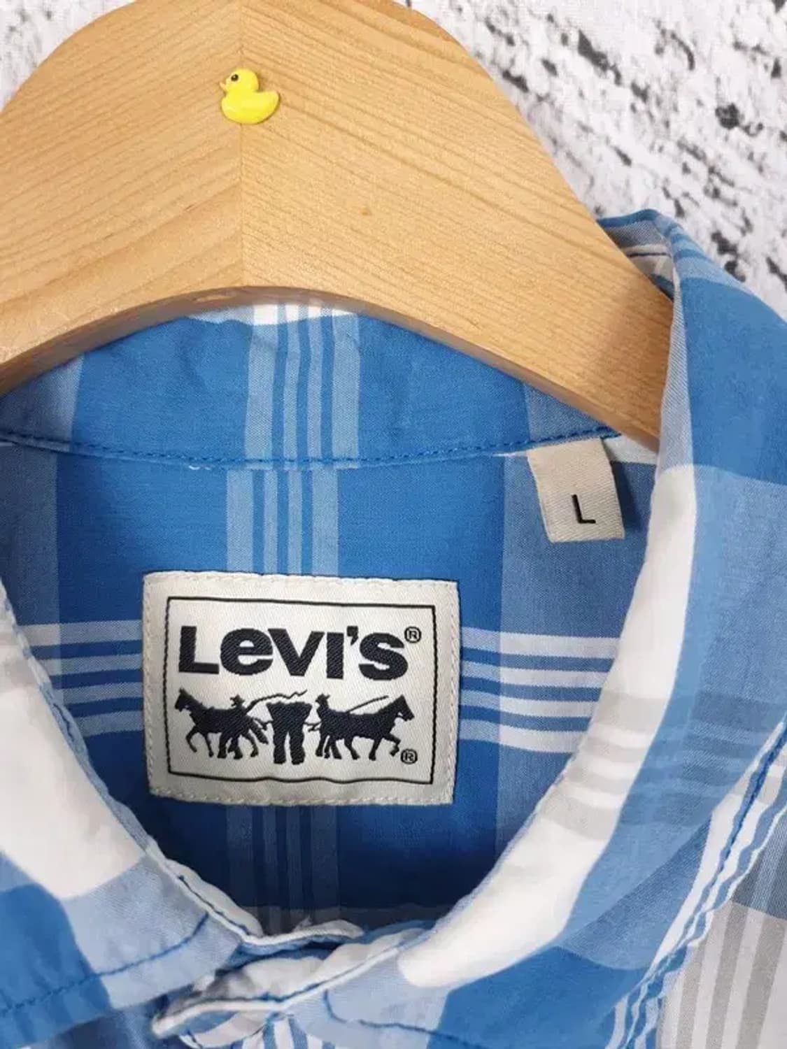 리바이스 LEVI'S 반팔 셔츠 남방 블루 타탄 L 1100298 상품이미지8