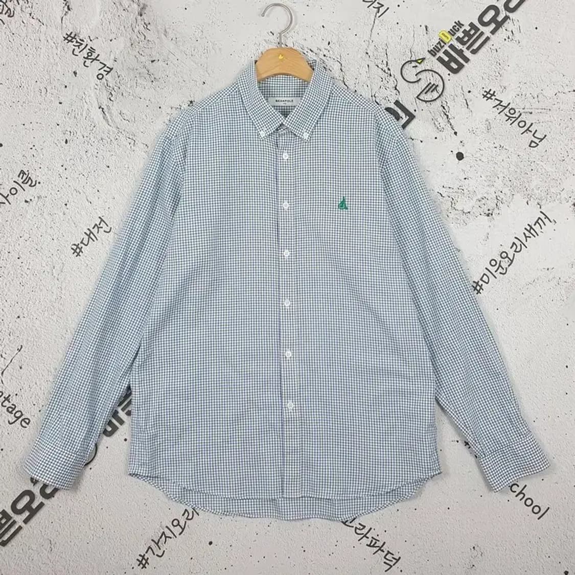 빈폴 BEANPOLE 긴팔 셔츠 그린 블루 태터솔 105 1100299 상품이미지1