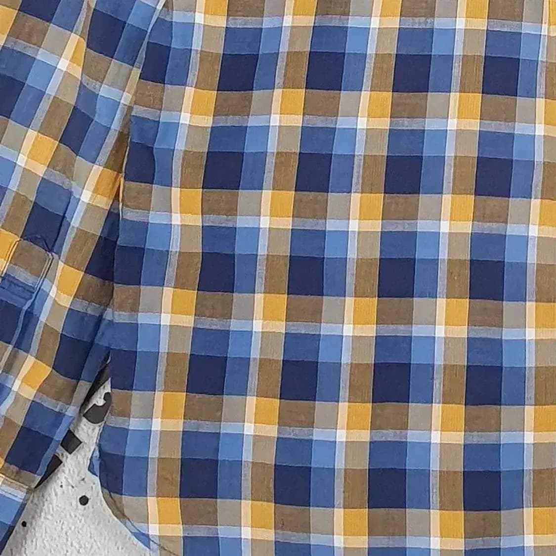 빈폴 긴팔 남방 셔츠 옐로우블루 타탄 95 1100301 상품이미지7