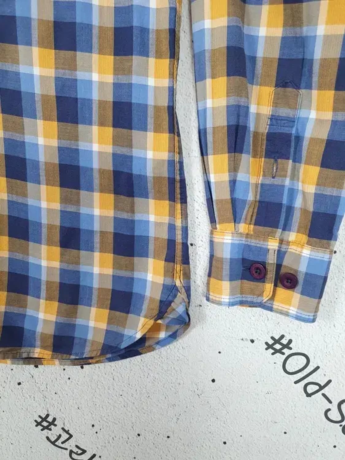 빈폴 긴팔 남방 셔츠 옐로우블루 타탄 95 1100301 상품이미지8