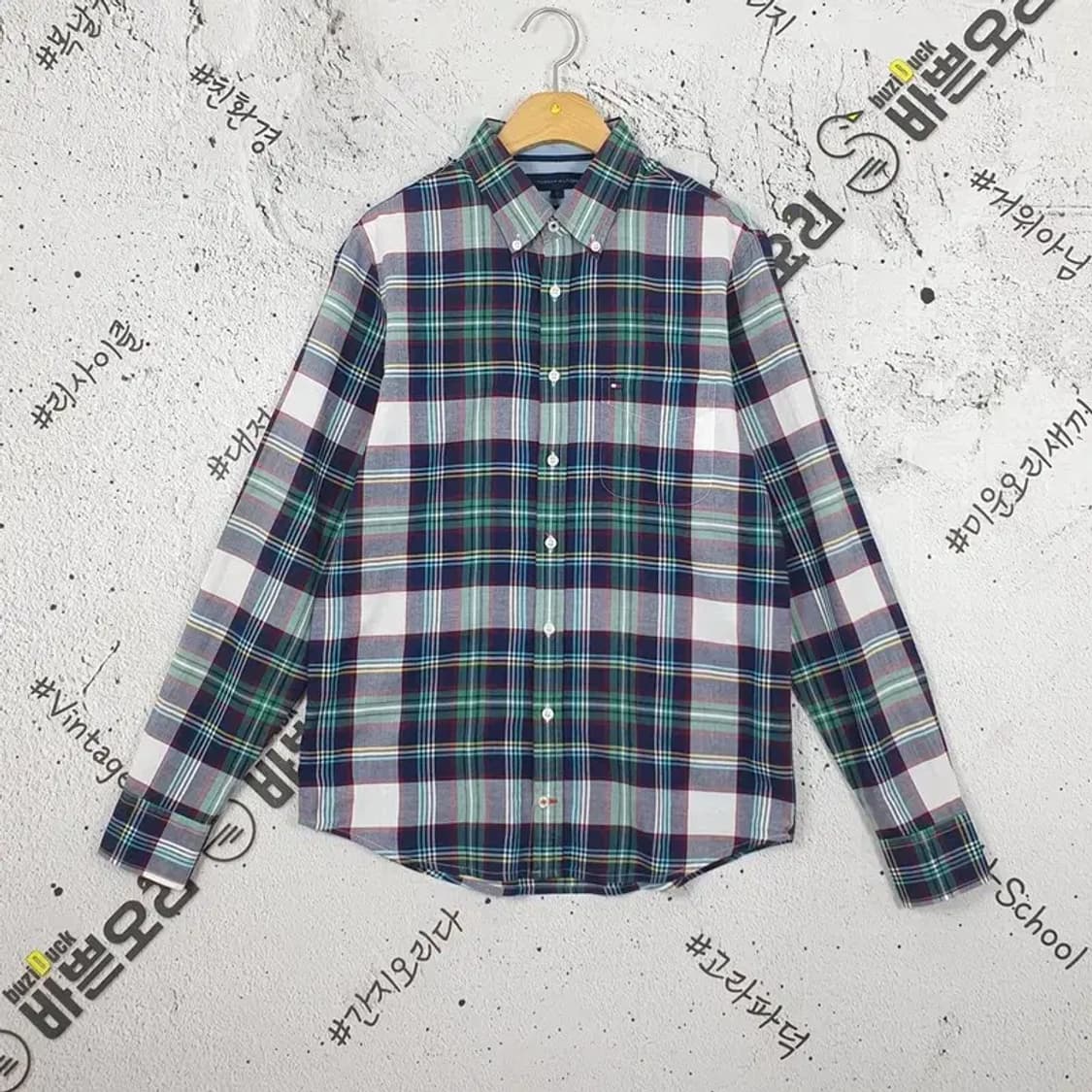 타미힐피거 아메카지 긴팔 남방 셔츠 그린 타탄 S 1100302 상품이미지1