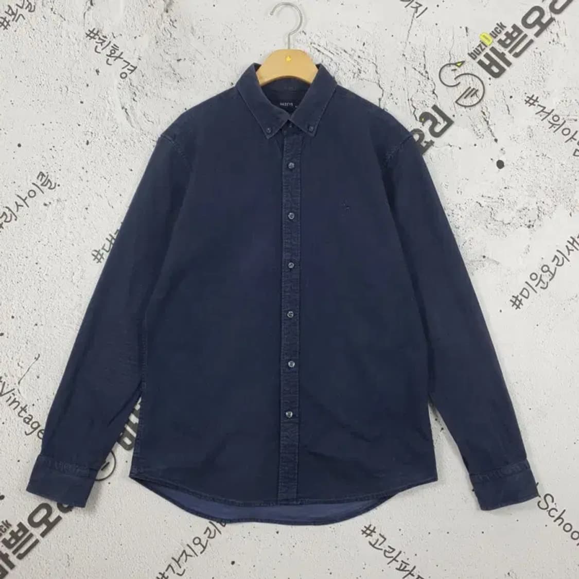 헤지스 HAZZYS 긴팔 남방 셔츠 빈티지 네이비 100 1100303 상품이미지1