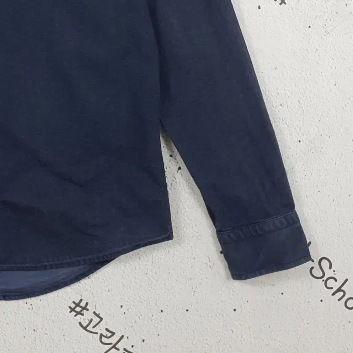 헤지스 HAZZYS 긴팔 남방 셔츠 빈티지 네이비 100 1100303 상품이미지8