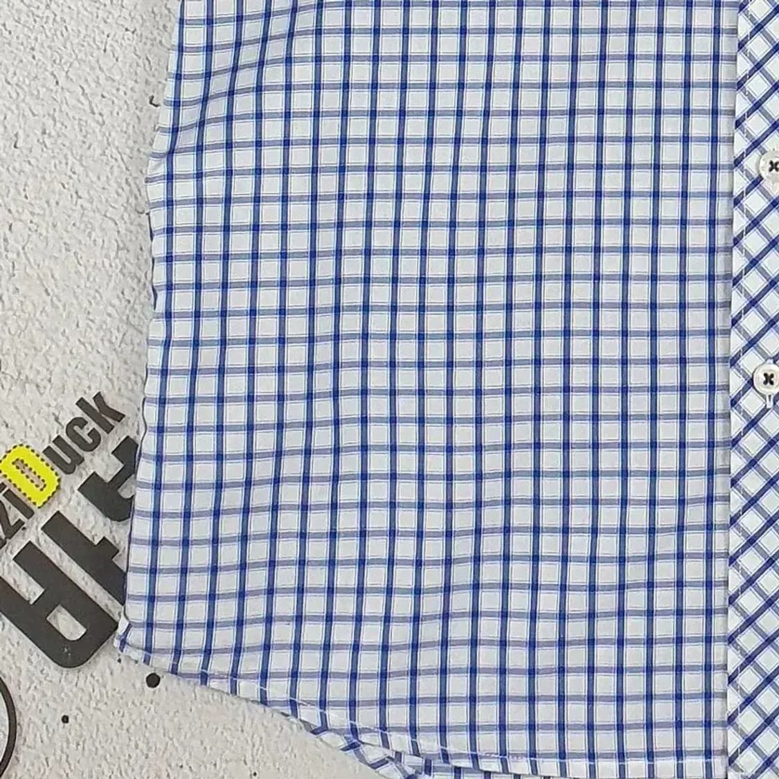 헤지스 HAZZYS 반팔 남방 셔츠 블루 윈도우페인 95 1100306 상품이미지6