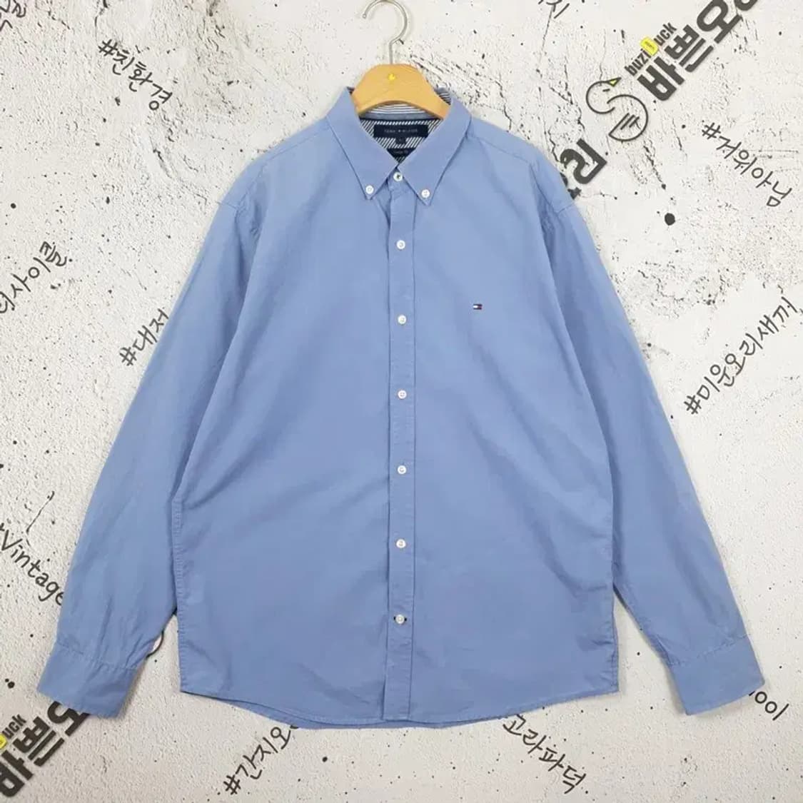 타미힐피거 TOMMY 긴팔 남방 셔츠 블루 솔리드 L 1100307 상품이미지1