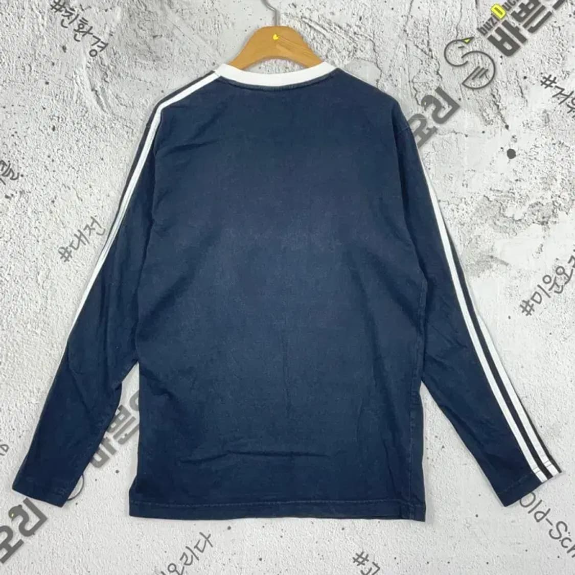 아디다스 ADIDAS 흰검 긴팔 티셔츠 네이비 95 2100107 상품이미지2