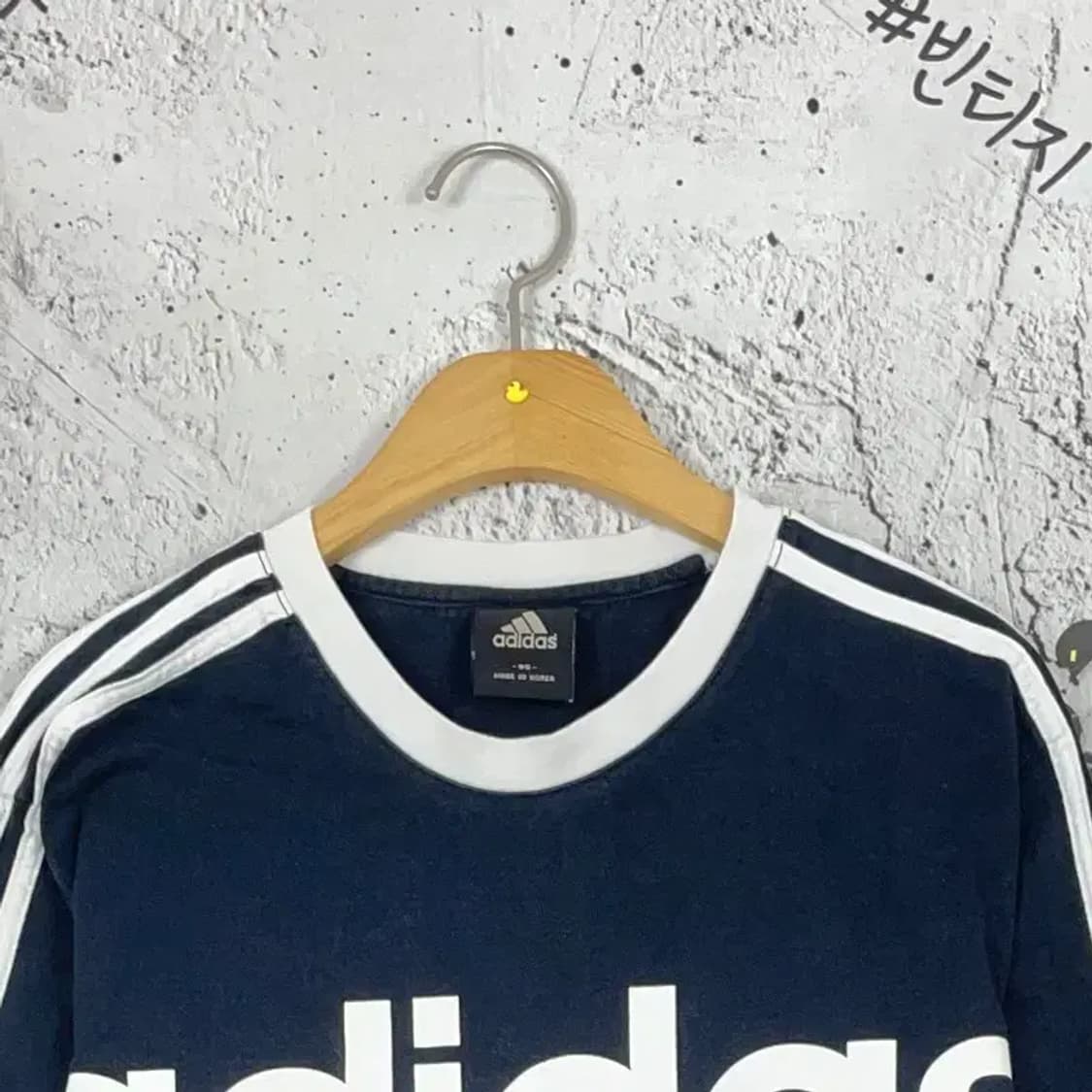 아디다스 ADIDAS 흰검 긴팔 티셔츠 네이비 95 2100107 상품이미지4